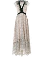 Philosophy Di Lorenzo Serafini Embroidered Floral Flared Dress - Nude