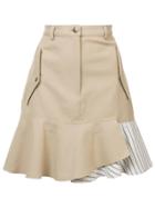 Nicole Miller Asymmetric Pocket Skirt - Brown