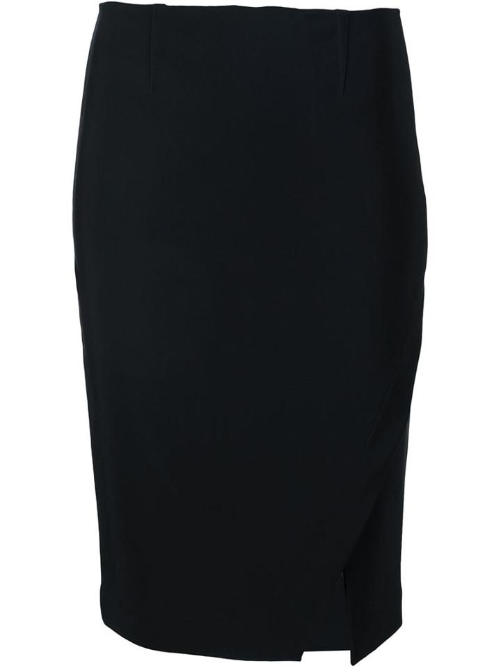 Yigal Azrouel Side Slit Pencil Skirt, Women's, Size: 6, Black, Polyamide/spandex/elastane/viscose