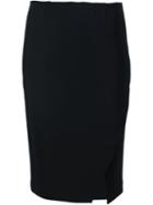 Yigal Azrouel Side Slit Pencil Skirt, Women's, Size: 6, Black, Polyamide/spandex/elastane/viscose