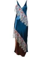 Peter Pilotto Guipure Ruffled Maxi Dress, Women's, Size: 10, Blue, Viscose/polyester/polyamide
