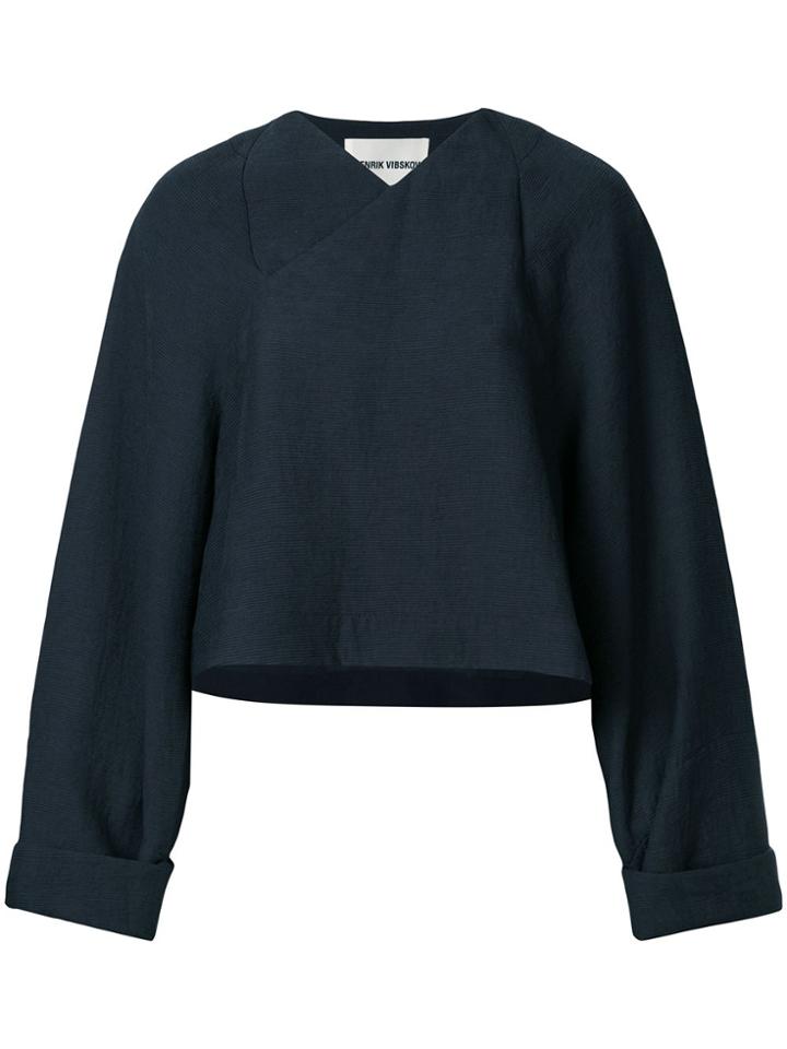 Henrik Vibskov Inch Balloon Sleeve Ribbed Blouse - Blue