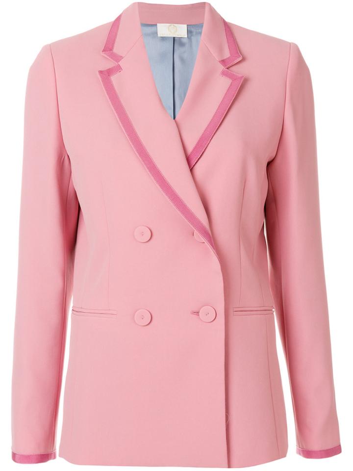 Sara Battaglia Double Breasted Blazer - Pink & Purple