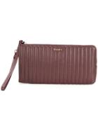 Dkny Quilted Clutch Bag - Pink & Purple