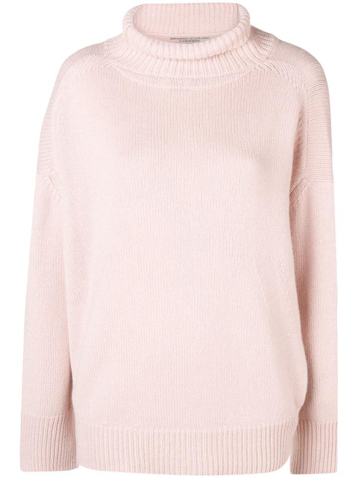 Ermanno Scervino Roll Neck Long Sleeve Jumper - Pink & Purple