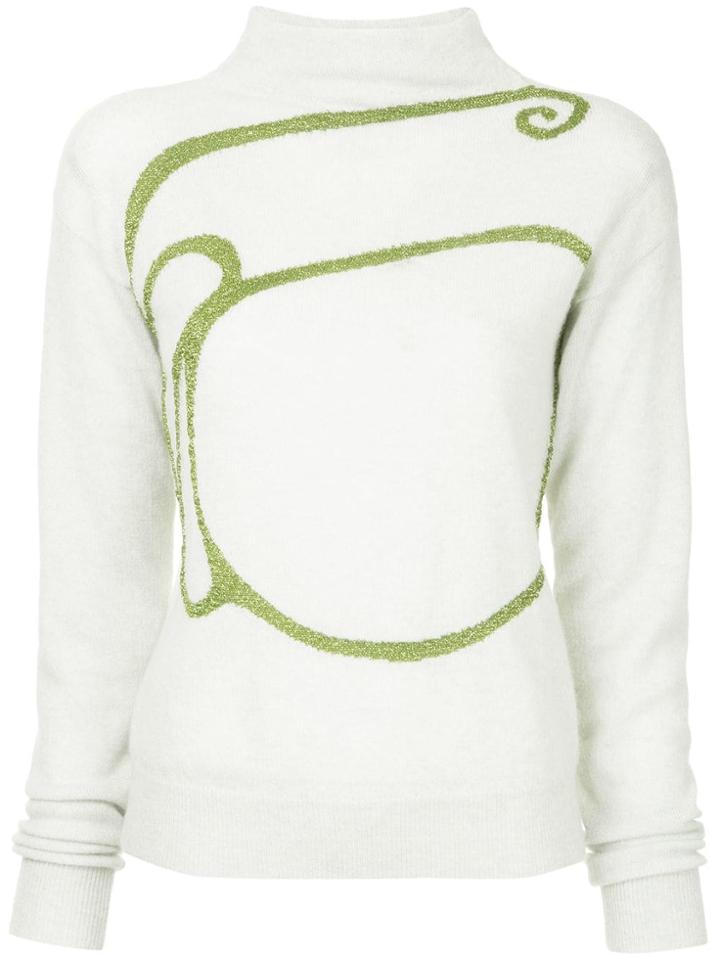 Onefifteen Embroidered Knit Sweater - White