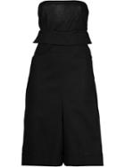Yohji Yamamoto Back Lace-up Playsuit, Women's, Size: 1, Black, Cotton/linen/flax