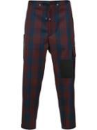 Oamc - Cropped Plaid Trousers - Men - Cotton/cupro/virgin Wool - 36, Red, Cotton/cupro/virgin Wool