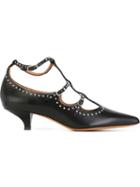 Givenchy Strappy Studded Pumps, Women's, Size: 37, Black, Calf Leather/leather