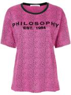 Philosophy Di Lorenzo Serafini Printed Logo T-shirt - Pink