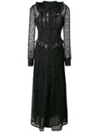 Alessandra Rich Floral Lace Dress - Black