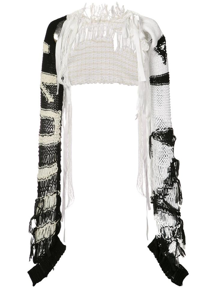 Ann Demeulemeester - Distressed Bolero Knit - Women - Cotton - 40, Black, Cotton