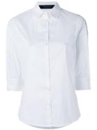Federica Tosi Slit-detailed Poplin Shirt, Women's, Size: Medium, White, Cotton/polyamide/spandex/elastane