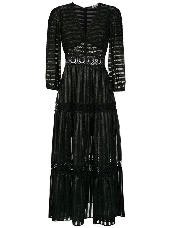 Martha Medeiros Striped Dress - Black