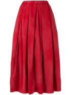 Comme Des Garçons Girl Pleated Midi Skirt - Red