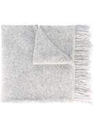 Ami Alexandre Mattiussi Plain Knitted Scarf, Men's, Grey, Nylon/wool/alpaca