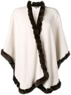 N.peal Fur Trim Edge Cape - Neutrals