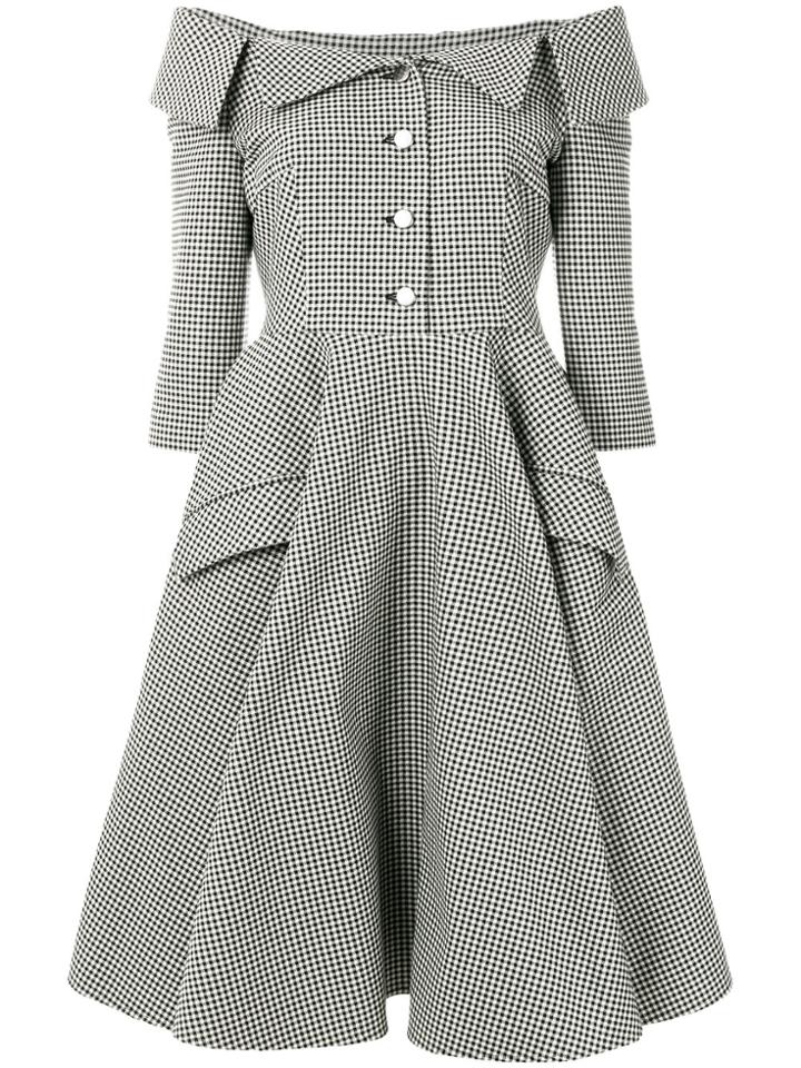Sara Battaglia Structured Flared Dress - Black
