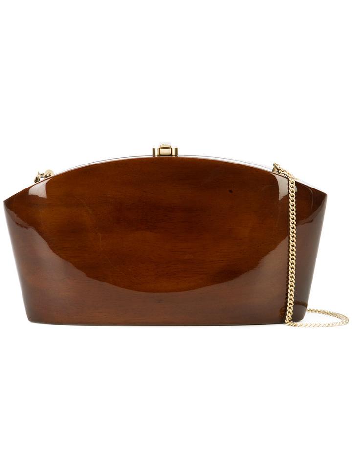 Rocio Twiggy Clutch, Women's, Brown, Wood