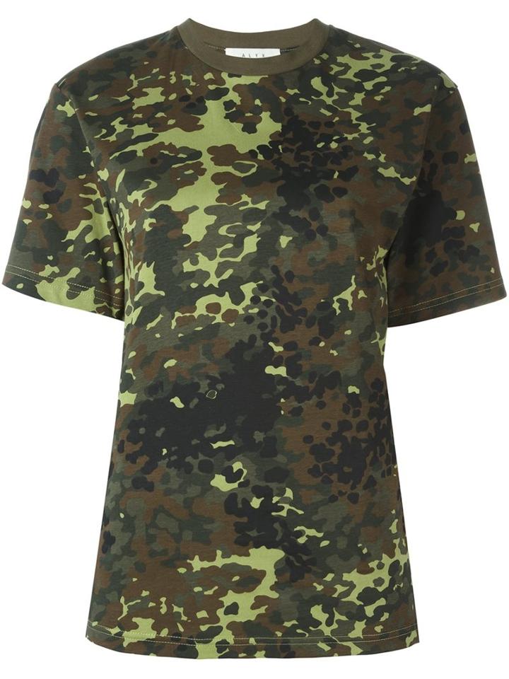 Alyx Camouflage Print T-shirt, Women's, Size: Xl, Green, Cotton