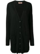 Twin-set Fine Knit Longline Cardigan - Black