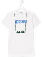 Moschino Kids Sunglass Logo Print T-shirt - White