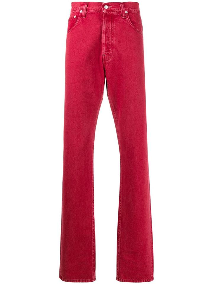 Helmut Lang Straight Leg Jeans - Red