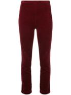 J Brand Velvet Cropped Trousers - Red