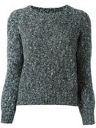 Twin-set Contrast Back Sweater, Women's, Size: Xs, Grey, Cotton/acrylic/polyamide/wool