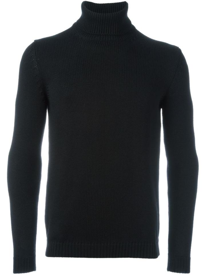 Roberto Collina Turtle Neck Jumper, Men's, Size: 54, Black, Merino