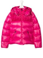 Moncler Kids Teen Padded Logo-print Jacket - Pink