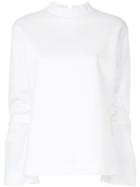 Le Ciel Bleu Strapped Sleeve Sweatshirt - White