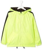 Fendi Kids Teen Logo Contrast Jacket - Green