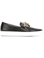 Versace Medusa Slip-on Sneakers, Women's, Size: 41, Black, Leather/rubber/metal Other