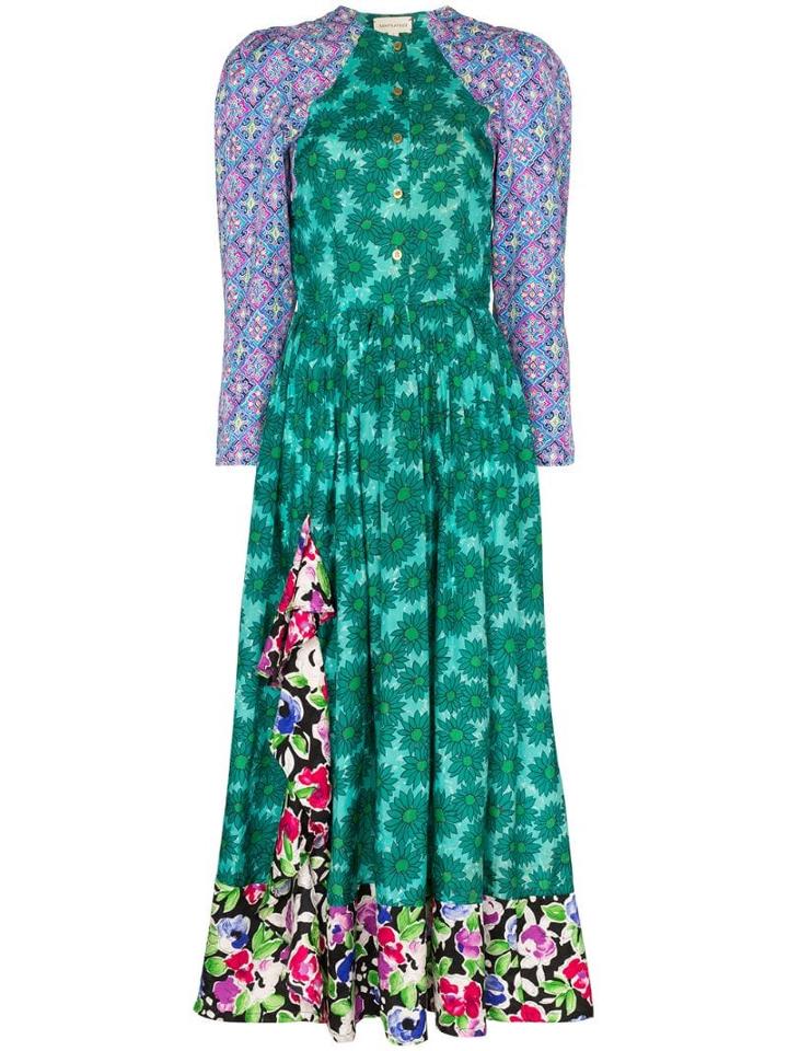 Rentrayage Palm Beach Fiesta Floral Print Midi Dress - Multicolour