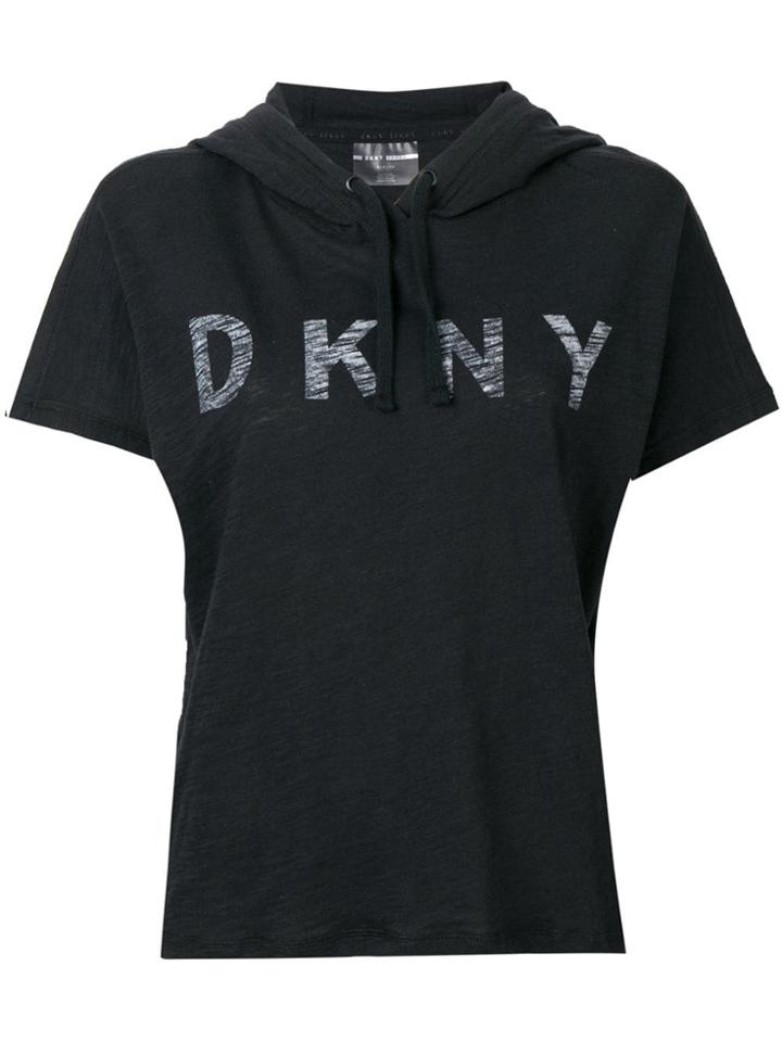 Dkny Short Sleeve Logo Hoodie - Black