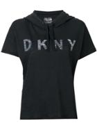 Dkny Short Sleeve Logo Hoodie - Black