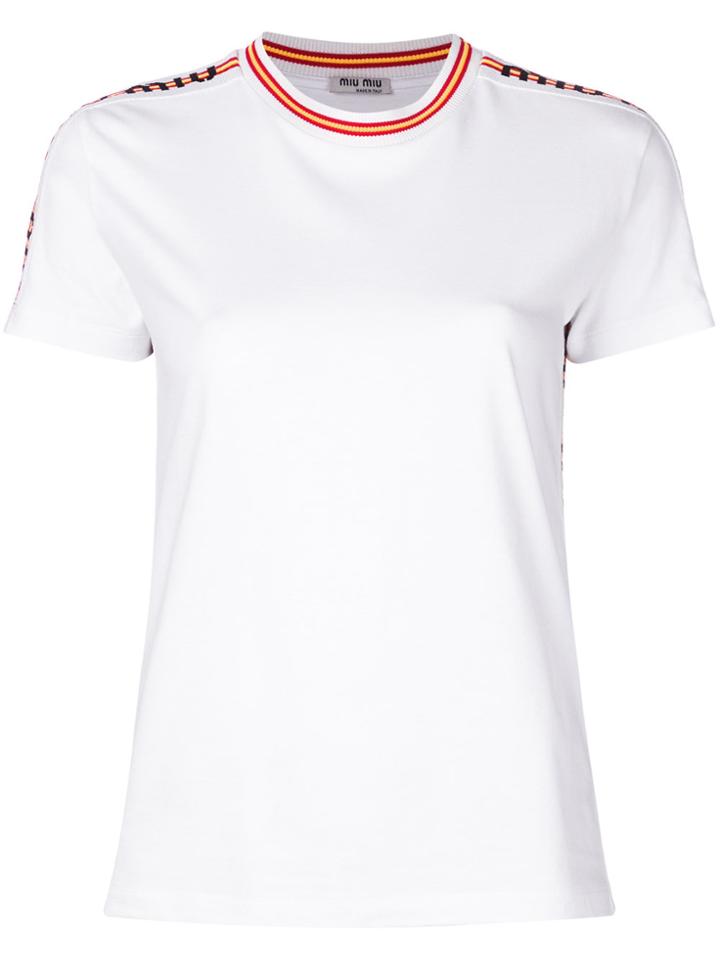 Miu Miu Branded T-shirt - White