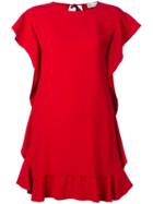 Red Valentino 'ruffled Shift' Dress, Women's, Size: 38, Acetate/viscose