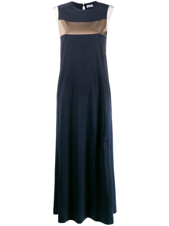 Brunello Cucinelli Bead Embroidered Dress - Blue