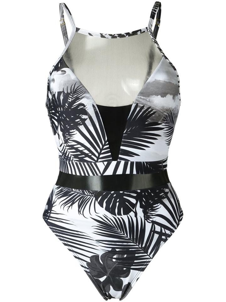 Blue Man Printed Swimsuit, Women's, Size: Gg, Black, Polyamide/spandex/elastane