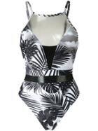 Blue Man Printed Swimsuit, Women's, Size: Gg, Black, Polyamide/spandex/elastane
