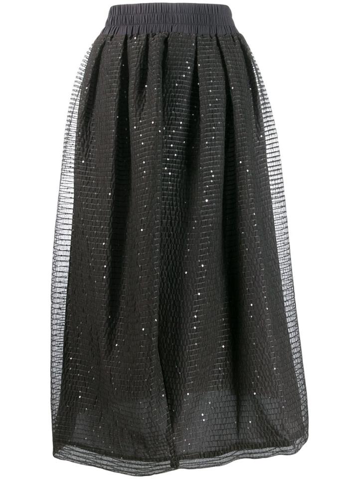 Fabiana Filippi Asymmetric Pleated Skirt - Grey
