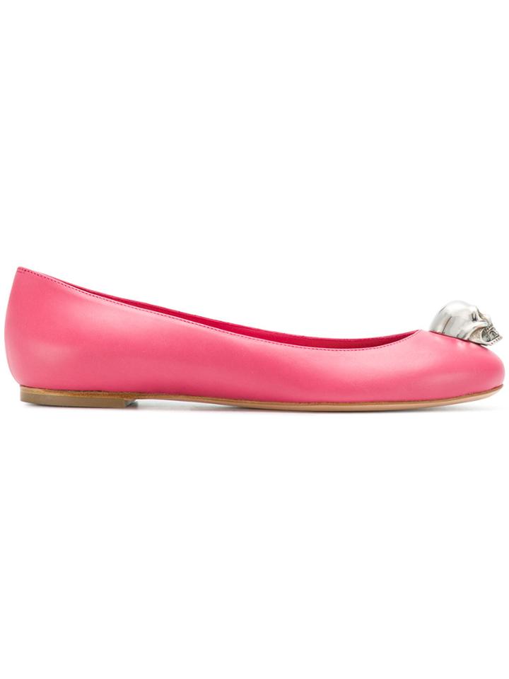 Alexander Mcqueen Skull Detail Ballerinas - Pink & Purple