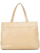 Chanel Vintage Cc Shopper Tote - Nude & Neutrals