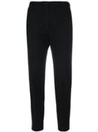 Oyuna Cropped High Waisted Trousers - Black