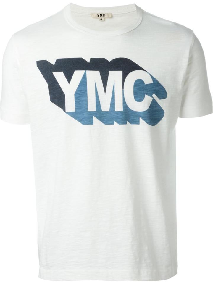 Ymc Logo Print T-shirt, Men's, Size: S, Nude/neutrals, Cotton