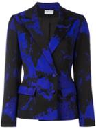 Osman Marble Print Fitted Jacket, Women's, Size: 8, Blue, Polyamide/spandex/elastane/wool