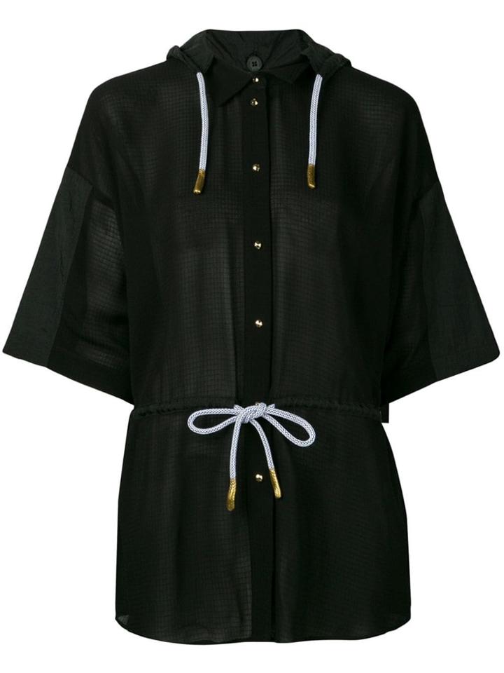 Versace Jeans Collared Hoody Top - Black