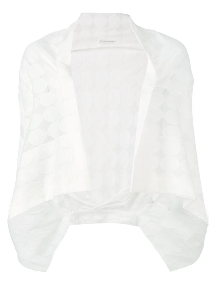 Y's Circle Pattern Draped Cardigan, Women's, Size: 2, White, Cotton/nylon